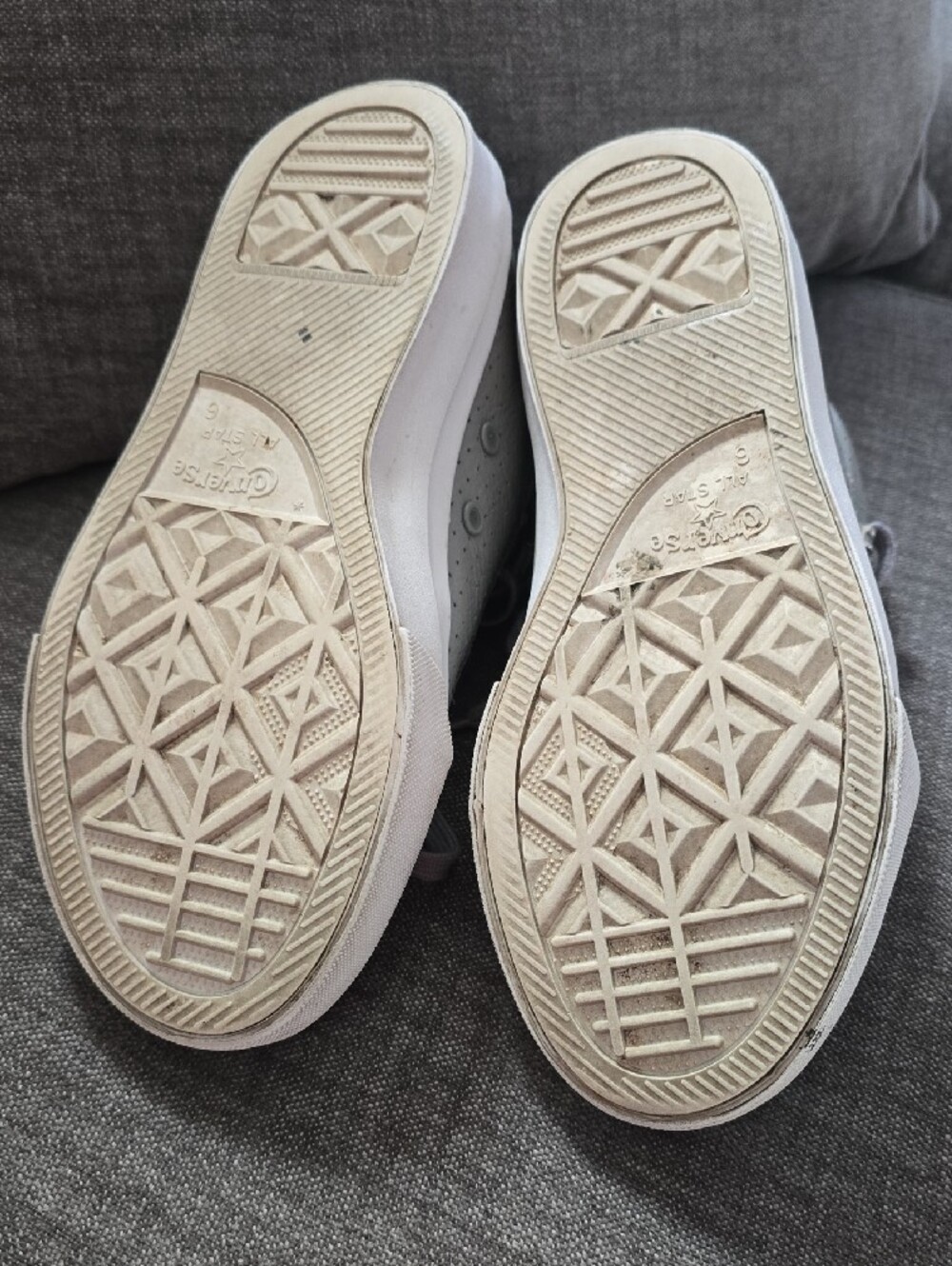 Converse Women’s Low-Top Sneakers in Sage Gray and White - Picture 4 of 6
